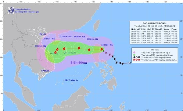 Tin bão Trà Mi mới nhất ngày 24/10, cảnh báo mưa giông trên Biển Đông-1