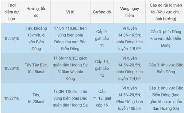 Tin bão Trà Mi mới nhất ngày 24/10, cảnh báo mưa giông trên Biển Đông-2