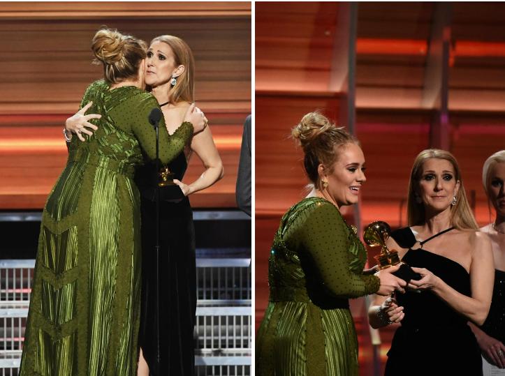 Adele và Celine Dion ôm nhau khóc-1