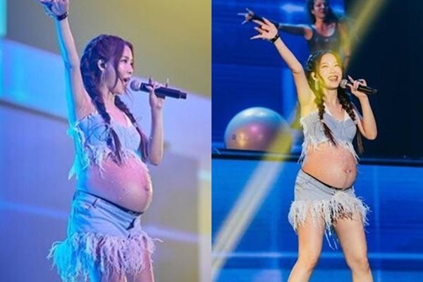 Bụng bầu vượt mặt, nữ ca sĩ vẫn lên sân khấu biểu diễn với thần thái tự tin đỉnh cao-7