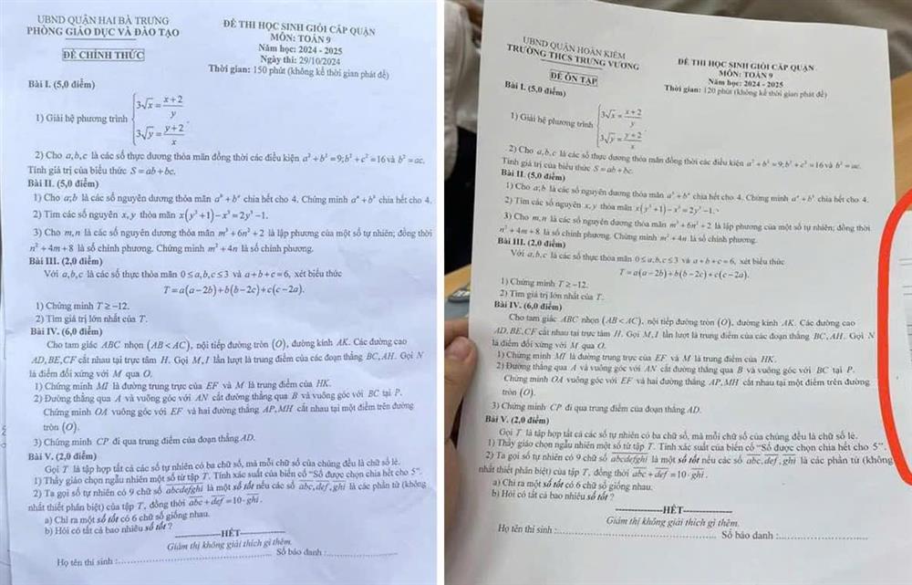 Nghi vấn đề học sinh giỏi Toán bị lộ trước ngày thi: Phòng GD-ĐT quận Hai Bà Trưng nói gì?-1