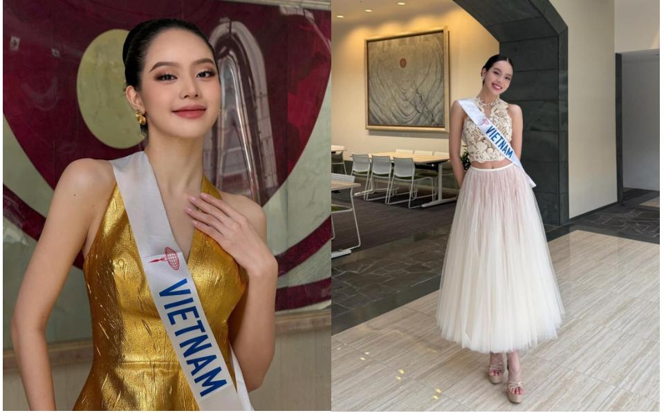 Hoa hậu Thanh Thủy mang khung cửi dệt lụa nặng 5kg diễn Miss International 2024-7