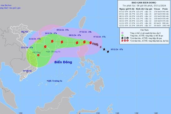 Tin bão mới nhất 7/11: Bão Yinxing gần Biển Đông, mạnh cấp 15