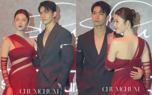 Thúy Ngân và Võ Cảnh lộ bằng chứng phim giả tình thật khiến fan thích thú: Chàng tình tứ tháp tùng nàng đi sự kiện-4