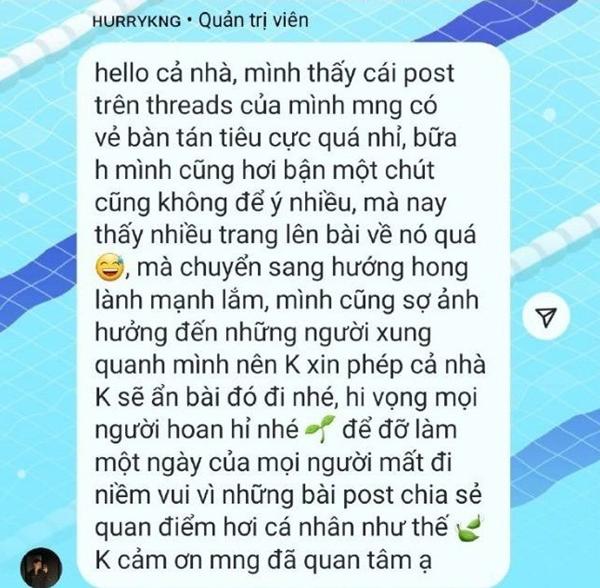 Phản ứng HURRYKNG giữa lúc bị chỉ trích vì phát ngôn bảo vệ HIEUTHUHAI-2