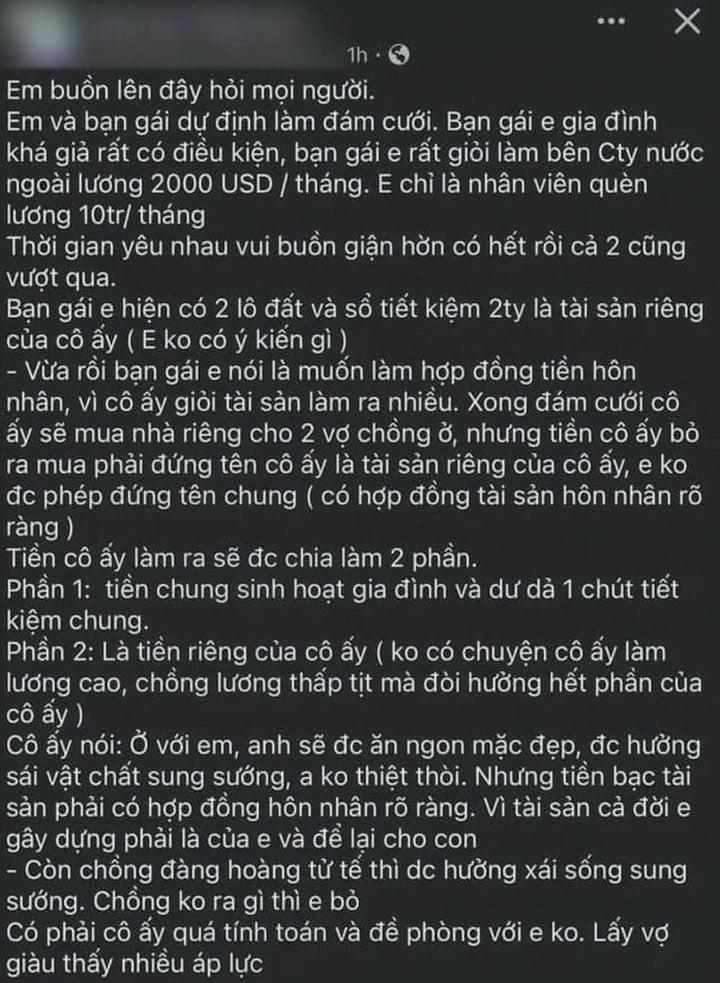 Bạn gái có tiền tỷ và 2 lô đất nhưng bắt ký hợp đồng tài sản mới chịu cưới-1