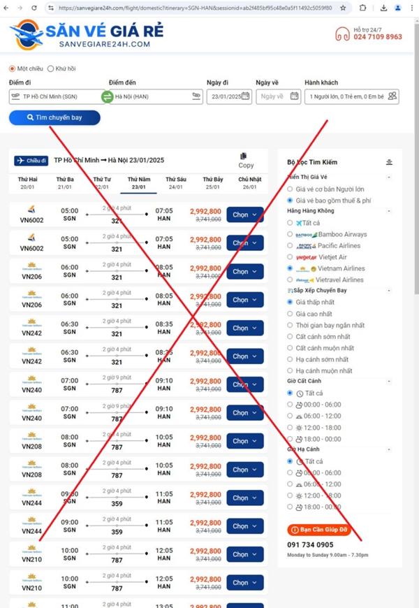 Mắc bẫy vì chiêu trò lừa đảo, giả mạo bán vé máy bay Tết-1