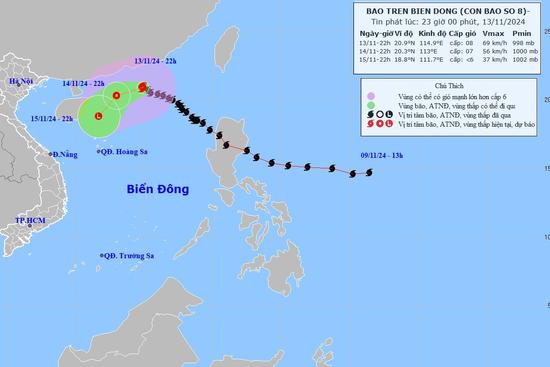 Dự báo thời tiết 14/11/2024: Bão số 8 suy yếu thành áp thấp nhiệt đới