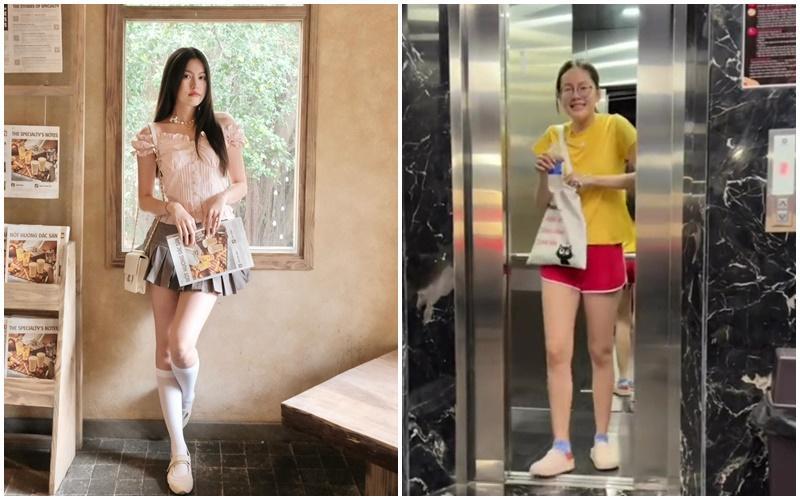 Thang máy vừa mở, bạn gái HIEUTHUHAI vội che đi 1 thứ, netizen khẳng định: Khác trên mạng!-2