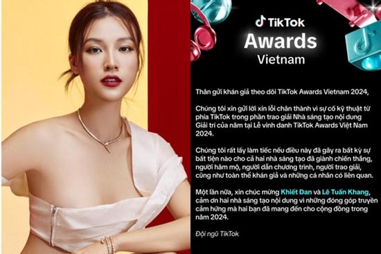 Đơn vị tổ chức TikTok Awards 2024 xin lỗi công khai, động thái của MC Hoàng Oanh gây chú ý