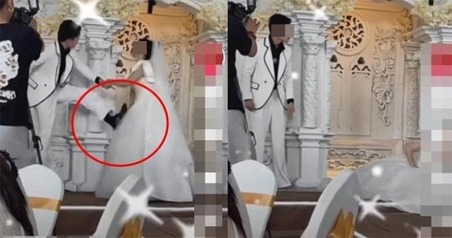 Đang làm đám cưới thì nhận tin dữ, chú rể đạp ngã cô dâu rồi hủy hôn-1