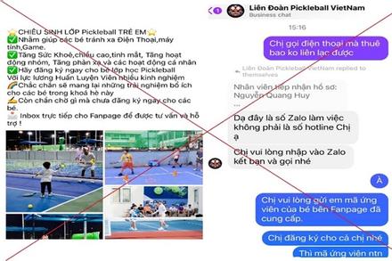 Đăng ký học pickleball trên mạng, người phụ nữ ở Hà Nội bị lừa 400 triệu đồng