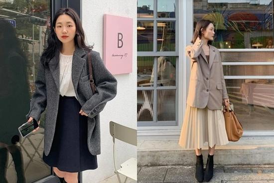 Cách phối áo blazer với chân váy