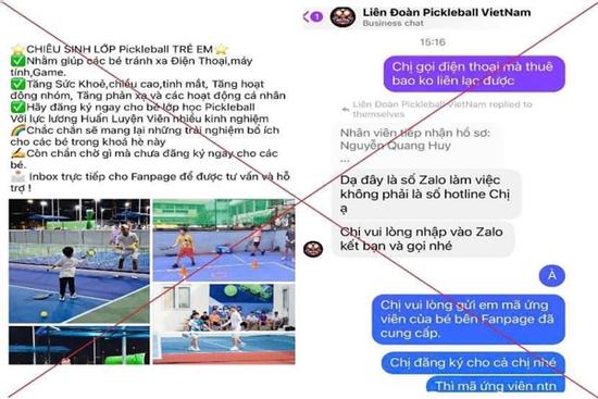 Xuất hiện thủ đoạn lừa đảo khi đăng ký tham gia học chơi Pickleball