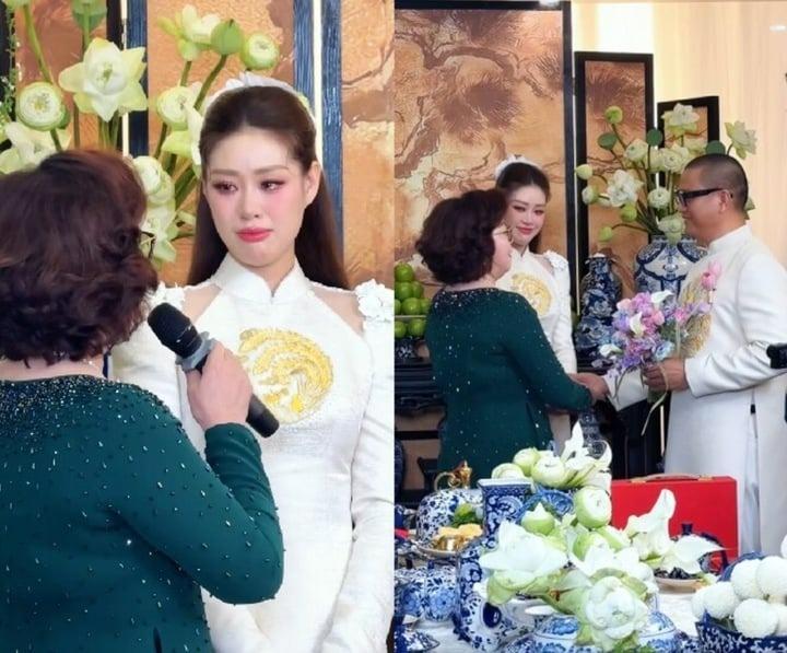 Hoa hậu Khánh Vân rơi nước mắt vì hạnh phúc trong lễ ăn hỏi-4