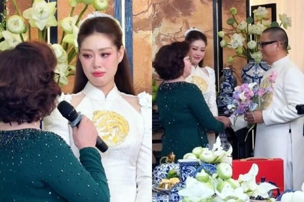 Con riêng 11 tuổi của chồng Hoa hậu Khánh Vân xuất hiện trong lễ ăn hỏi-7