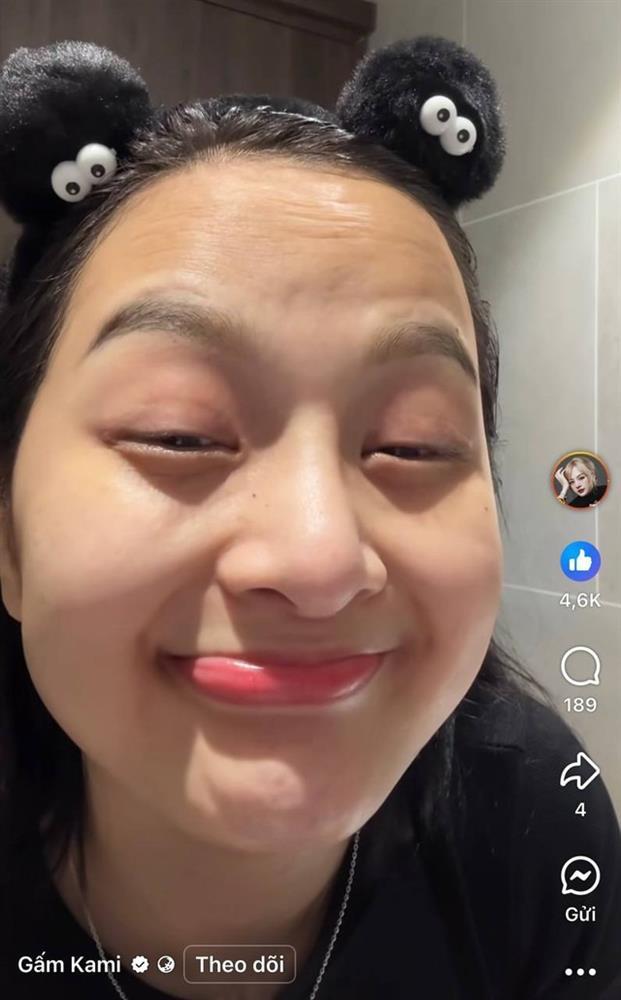 Gấm Kami quay clip tẩy trang khoe mặt mộc, fan ngỡ ngàng không nhận ra-4