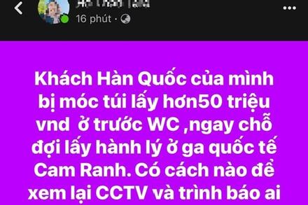 Thực hư khách Hàn Quốc bị 'móc túi' 50 triệu đồng ở sân bay Cam Ranh