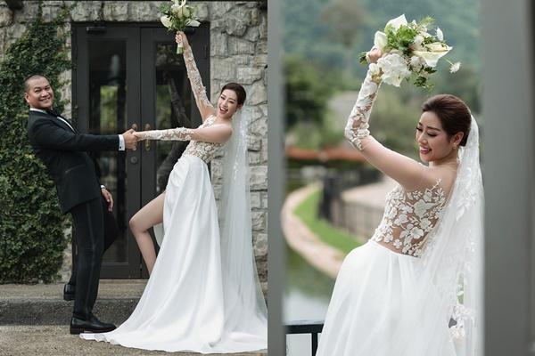 Cô dâu Khánh Vân lộ diện bên chú rể hơn 17 tuổi, tiệc cưới lung linh đón khách-12