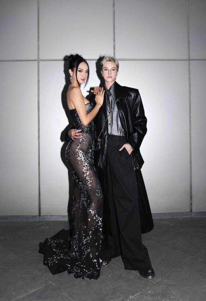 Cặp đôi Kỳ Duyên - Minh Triệu mới của showbiz: Chăm sóc nhau, dính như sam tại sự kiện-3