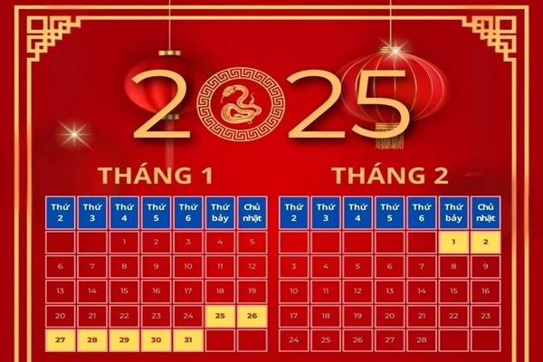 Lịch nghỉ Tết Dương lịch 2025 và chi tiết các ngày lễ khác trong năm-2