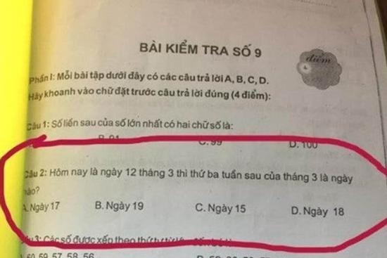 Bài toán tính ngày tháng của học sinh tiểu học khiến người lớn cũng phải lao đao