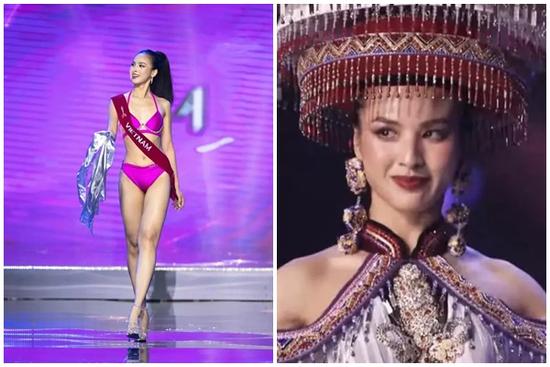 Quỳnh Nga vấp ngã, dàn người đẹp quốc tế diễn áo tắm ở bán kết