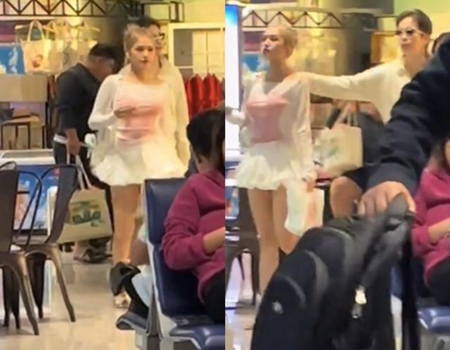 Xoài Non thoải mái thân mật với tình mới ở chốn công cộng-2