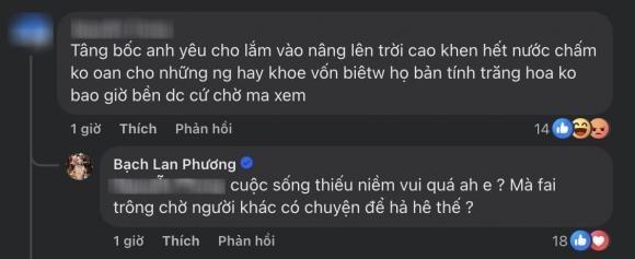 Sau bài đăng ẩn ý đầu đội sừng, Bạch Lan Phương đáp trả cực gắt khi bị anti fan khịa chuyện trục trặc tình cảm với Huỳnh Anh-2