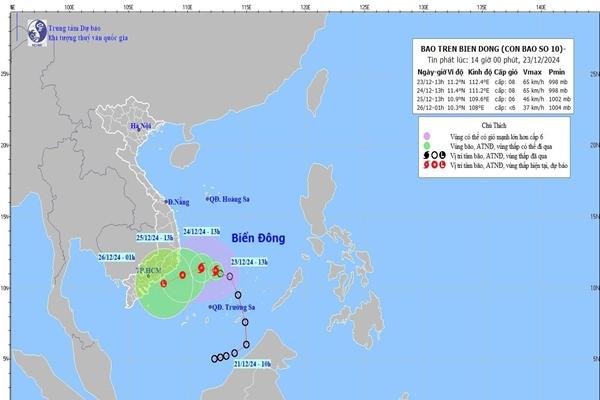 Bão số 10 hình thành trên Biển Đông, tên quốc tế là Pabuk-1