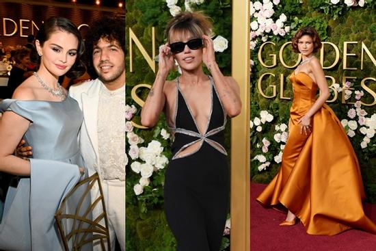 Thảm đỏ Quả Cầu Vàng 2025: Selena Gomez xuất hiện 10 giây cũng đủ át Angelina Jolie, Miley Cyrus bốc lửa 'chặt chém' dàn mỹ nhân