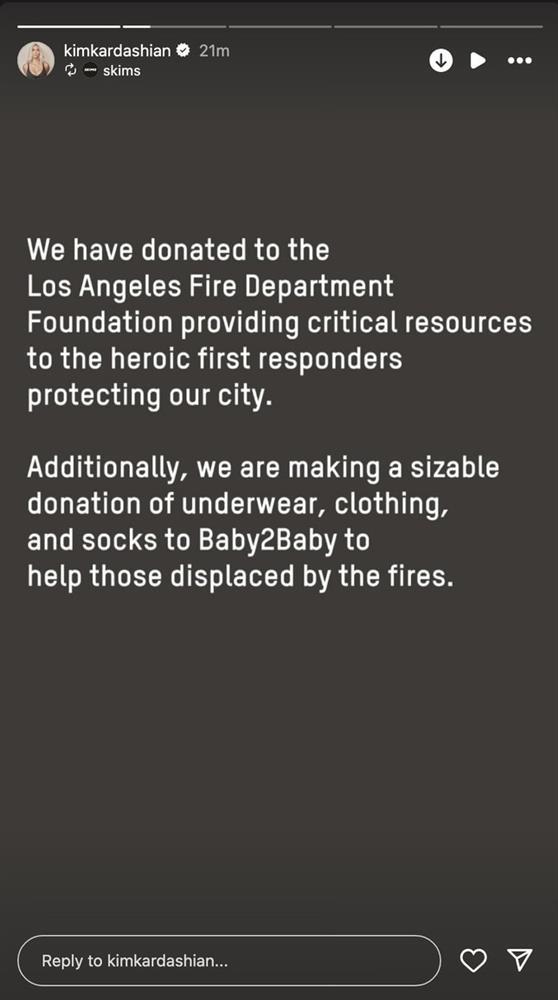 Kim bị chỉ trích vì quyên góp nội y cho nạn nhân cháy rừng-2